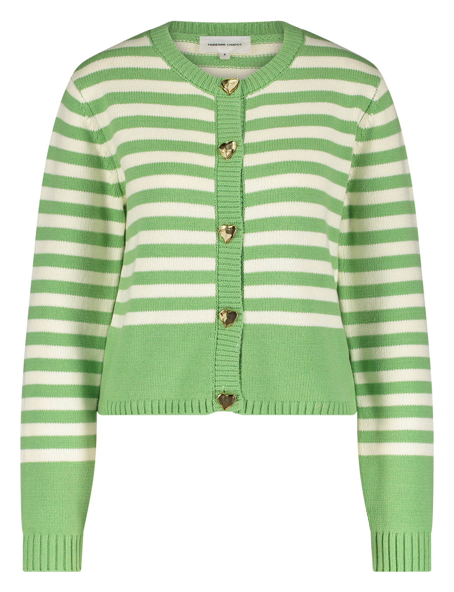 STINE - Gilet col rond en coton bio mélangé | Vert