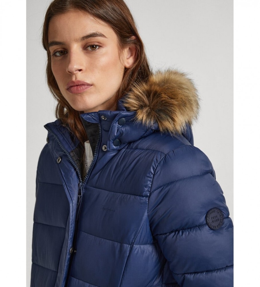 Casaco longo azul-marinho Pepe Jeans May