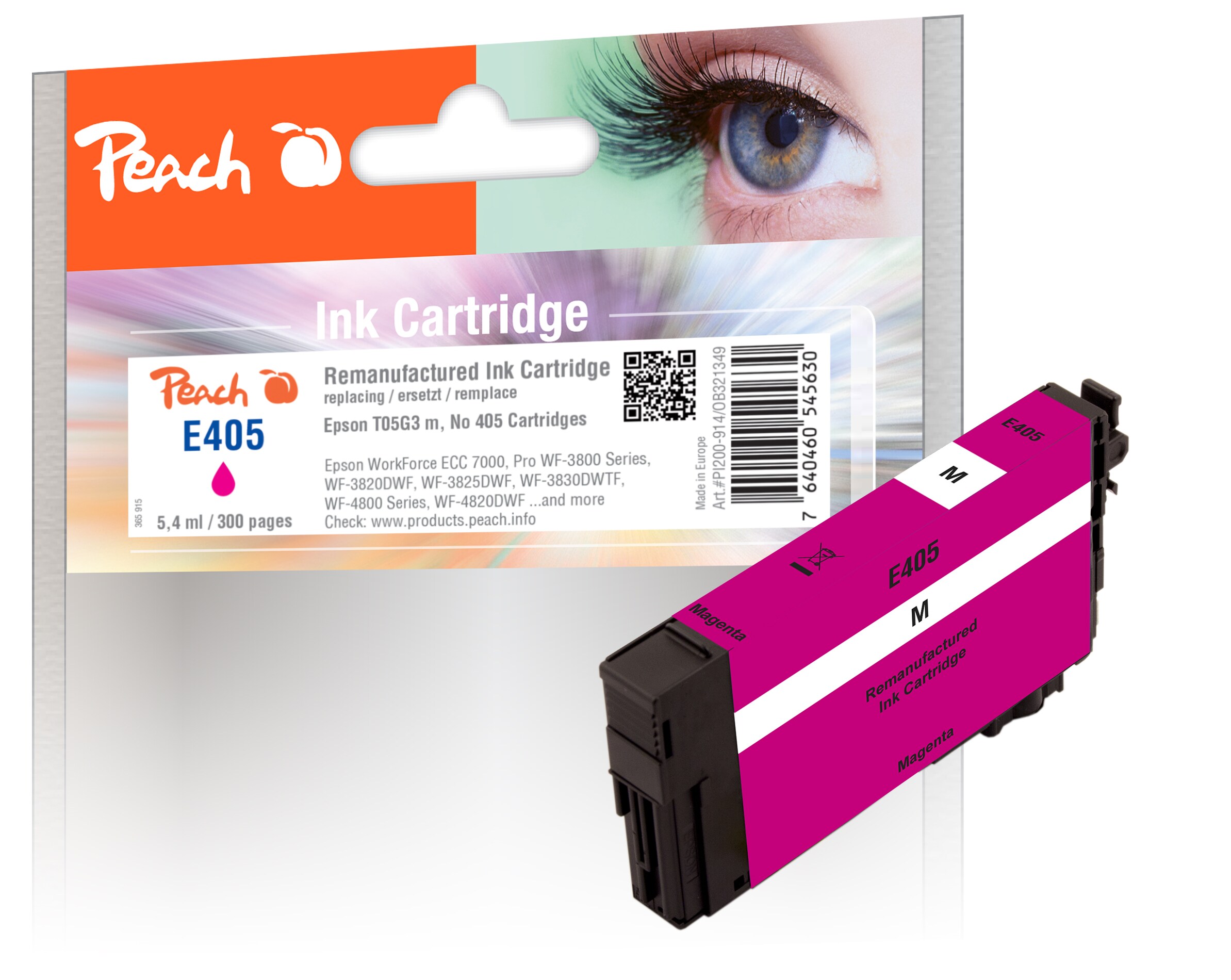 Peach E5G3 Druckerpatrone ma ersetzt Epson T05G3, No. 405 m, C13T05G34010 für z.B. Epson WorkForce ECC 7000, Epson WorkForce Pro WF -3800 (wiederaufbereitet)