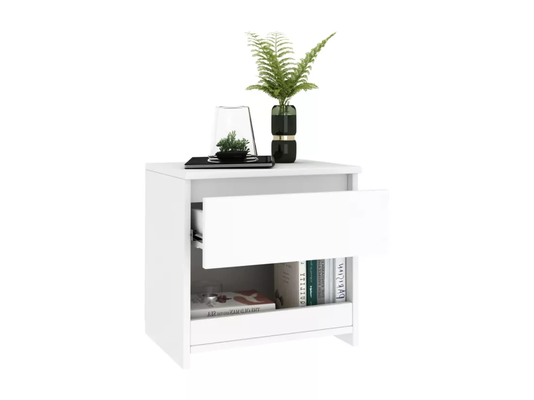 Tables de chevet 2 pièces Blanc 40x30x39 cm Aggloméré