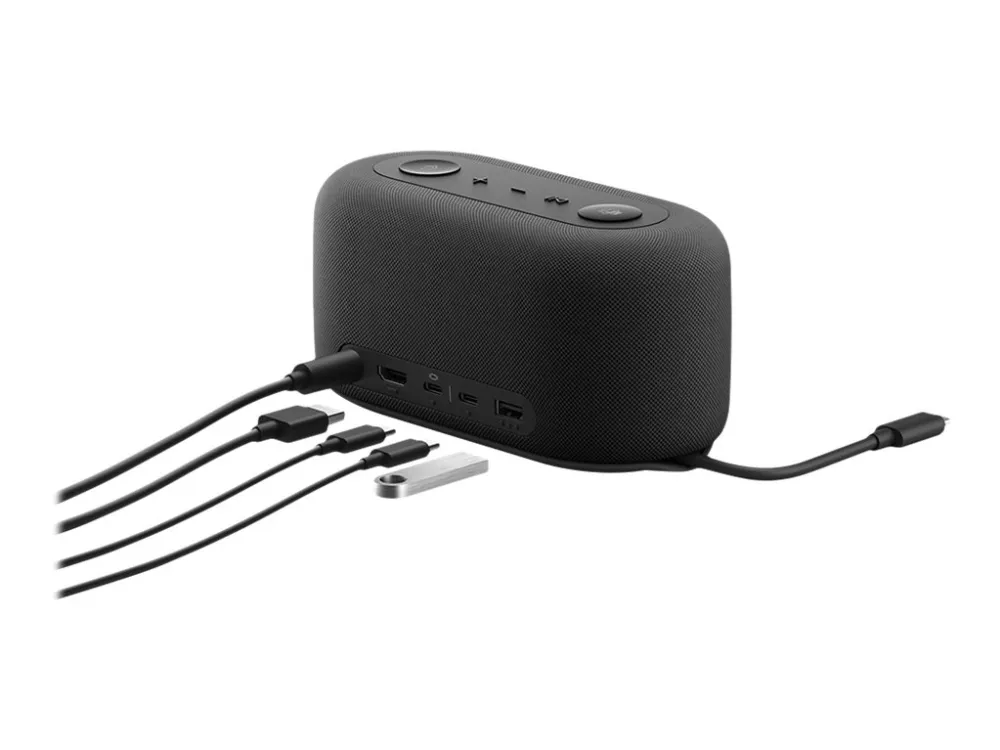 Microsoft Audio Dock - Højttalertelefon/dockstation - kablet - USB-C - mat sort - Certified for Microsoft Teams