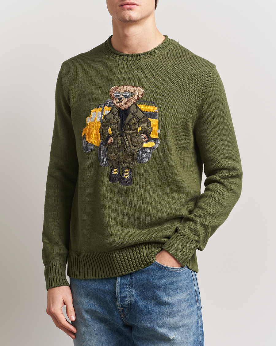 Polo Ralph Lauren Cotton Bear Pullover New Olive