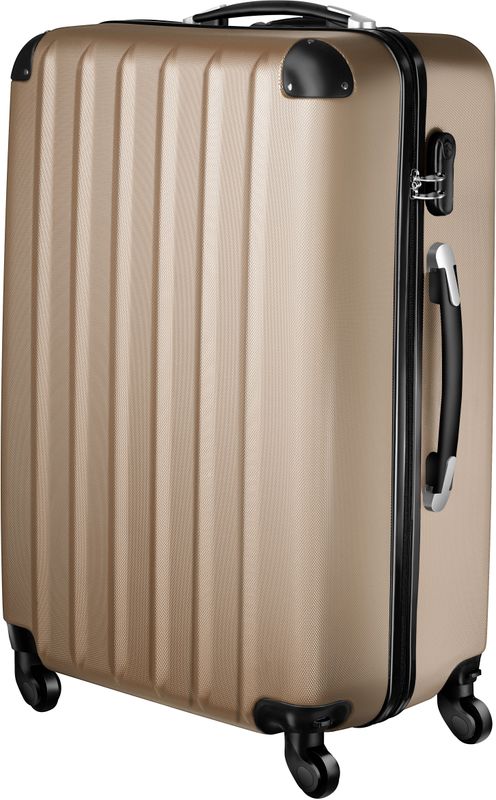 Tectake - Kofferset 3-delig champagne - hardshell - verrijdbaar