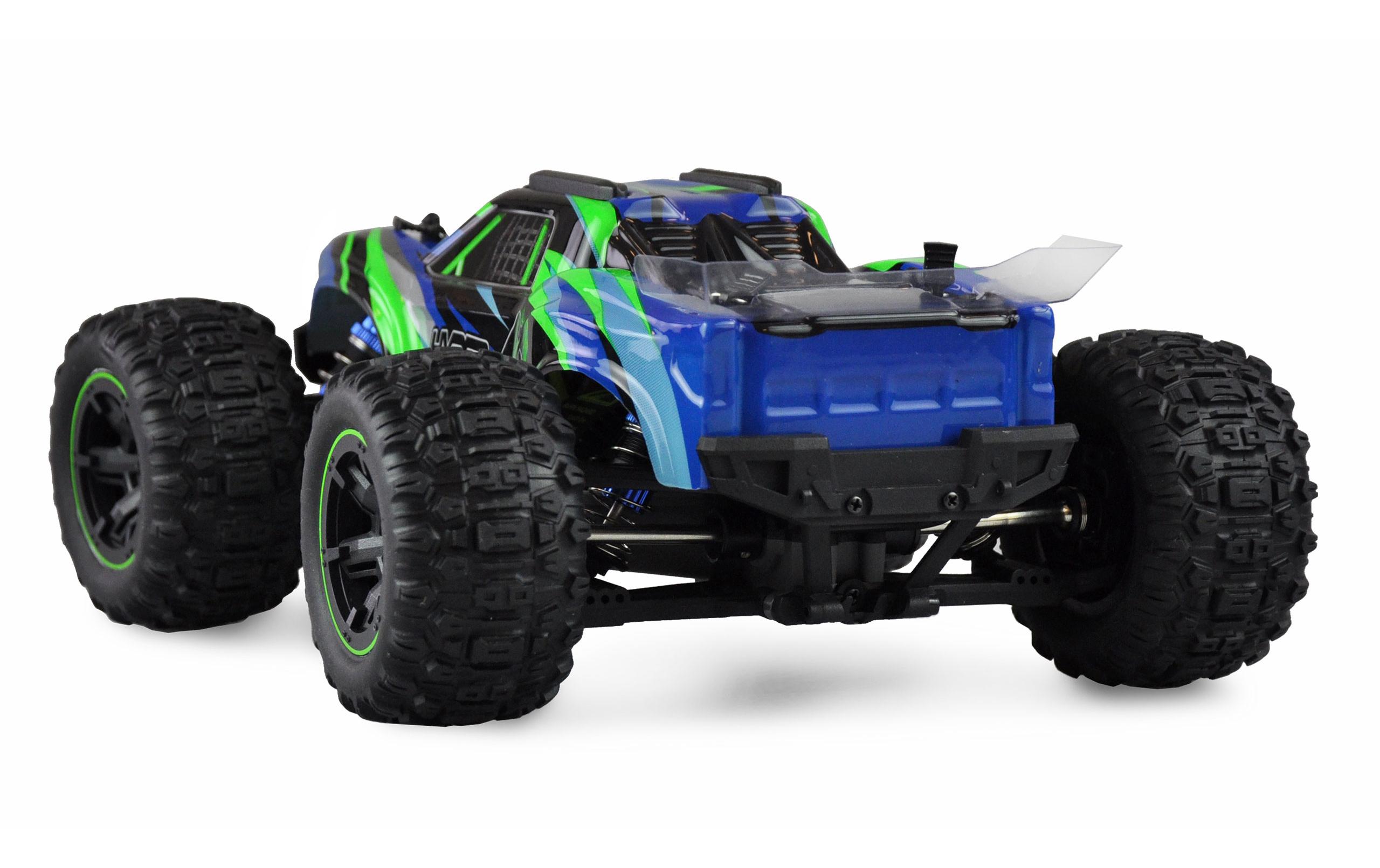 Truggy Hyper GO Brushed 4WD, Blau/Grün RTR, 1:16Off-Road RC Modellauto mit Allradantrieb und 40 km/h Höchstgeschwindigkeit
