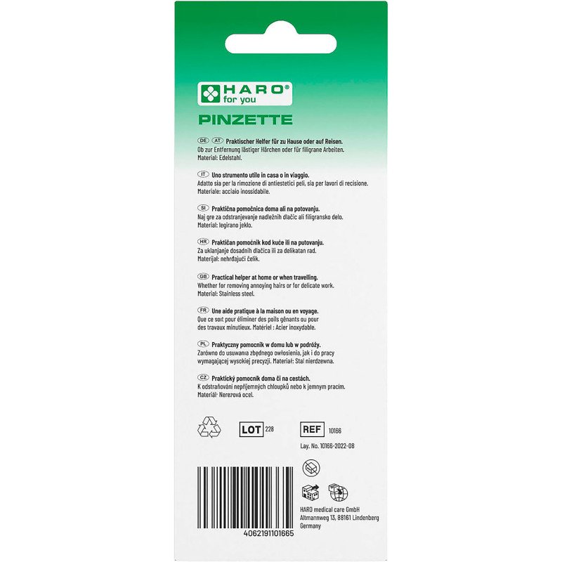Pince à épiler, longueur: 96 mm, en inox