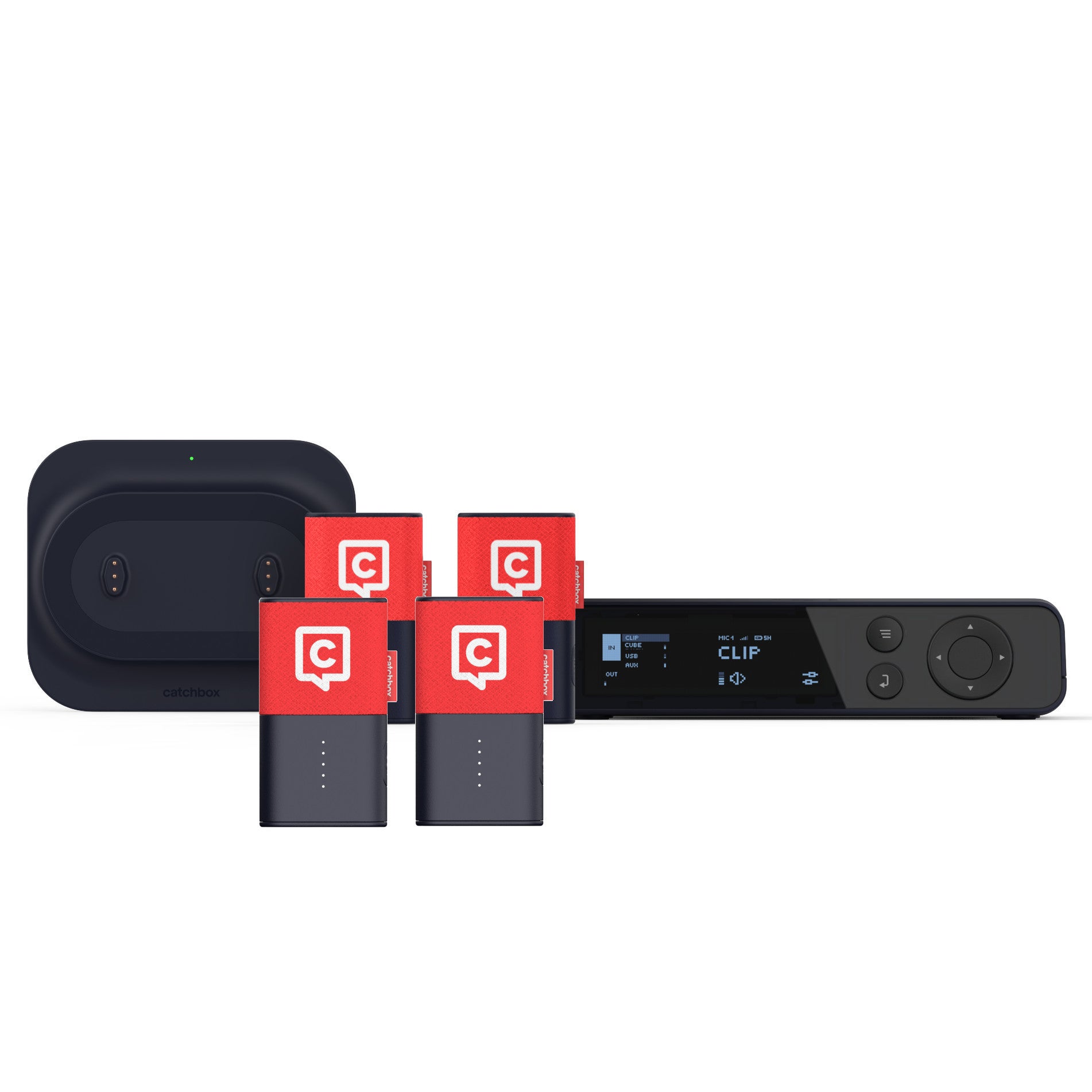 Catchbox Plus System 4 channel DANTE 4 Clip draadloze dasspeldmicrofoon
