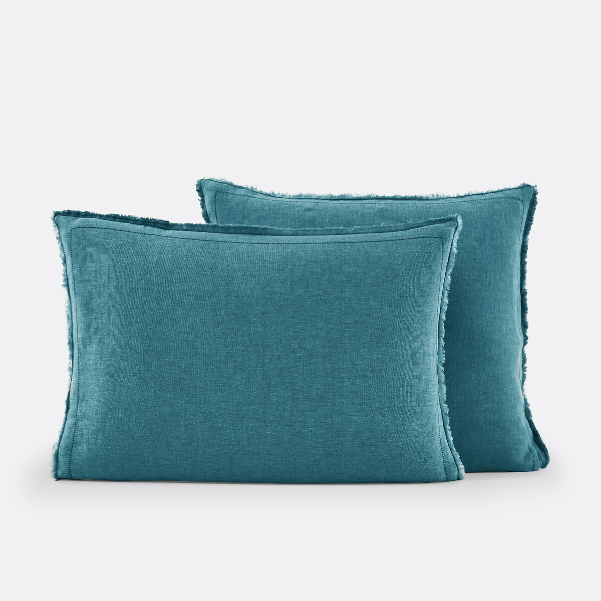 LA REDOUTE INTERIEURS<br>Fronha de linho lavado, ponto escada, Linot