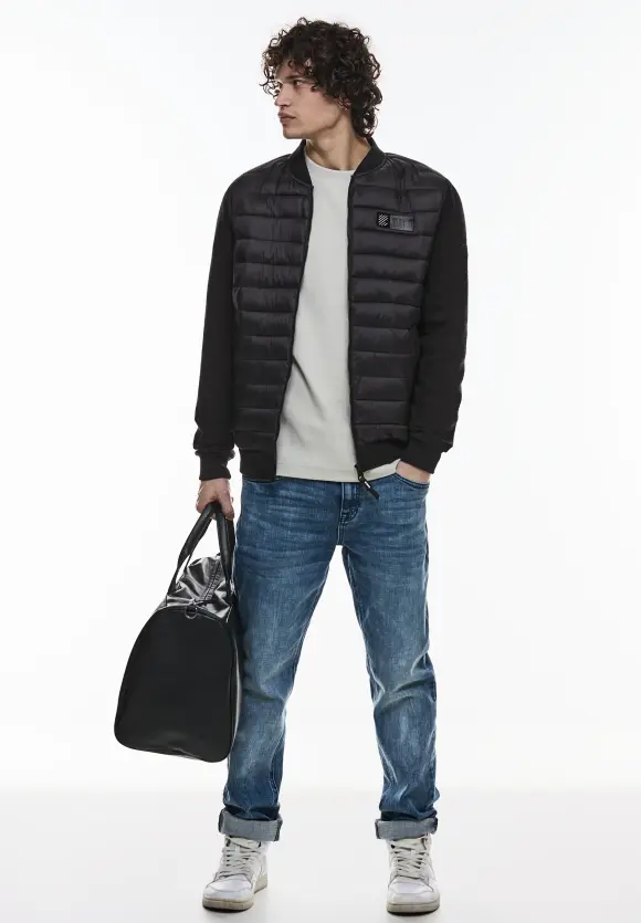 Materialmix Übergangsjacke - limousine black