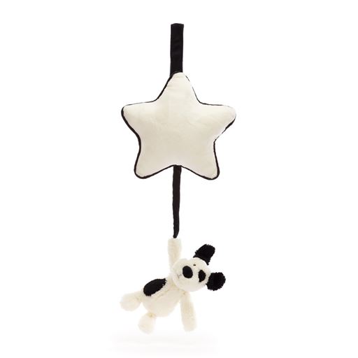 JELLYCAT Bashful Hund Spilledåse, Black/Cream