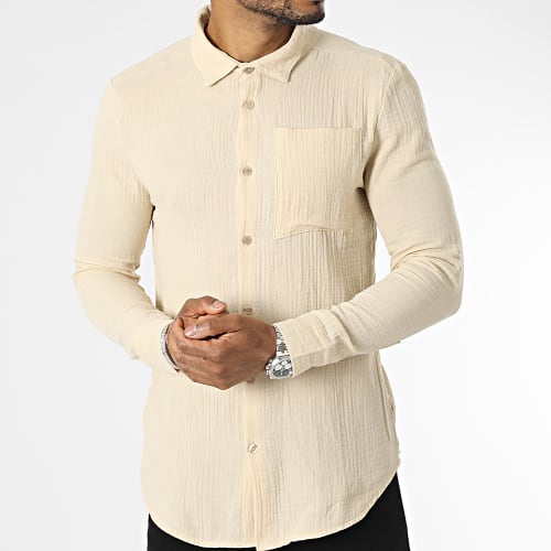 Chemise Manches Longues Beige