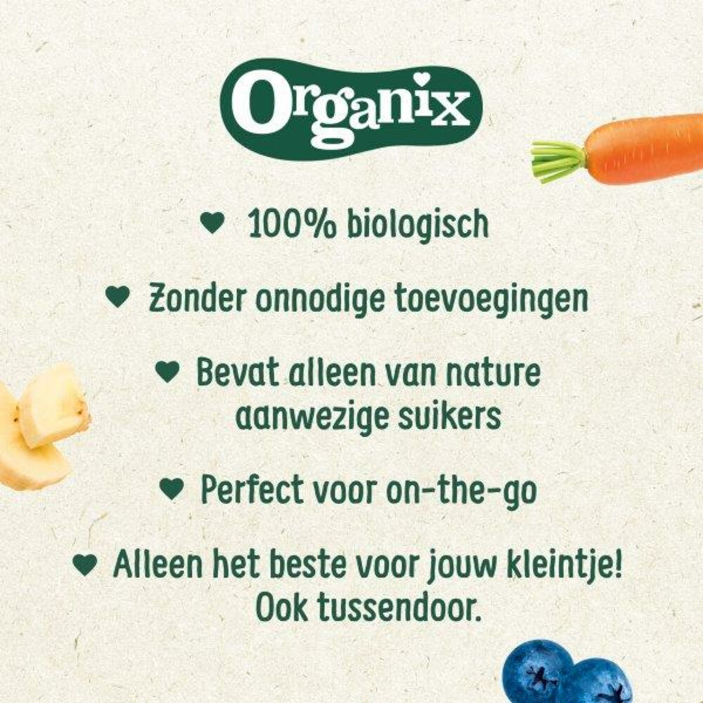 6x Organix Luchtige Rijstwafeltjes 7+m Appel40 gr