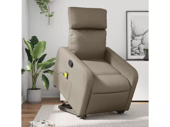 Fauteuil inclinable massant Cappuccino Similicuir