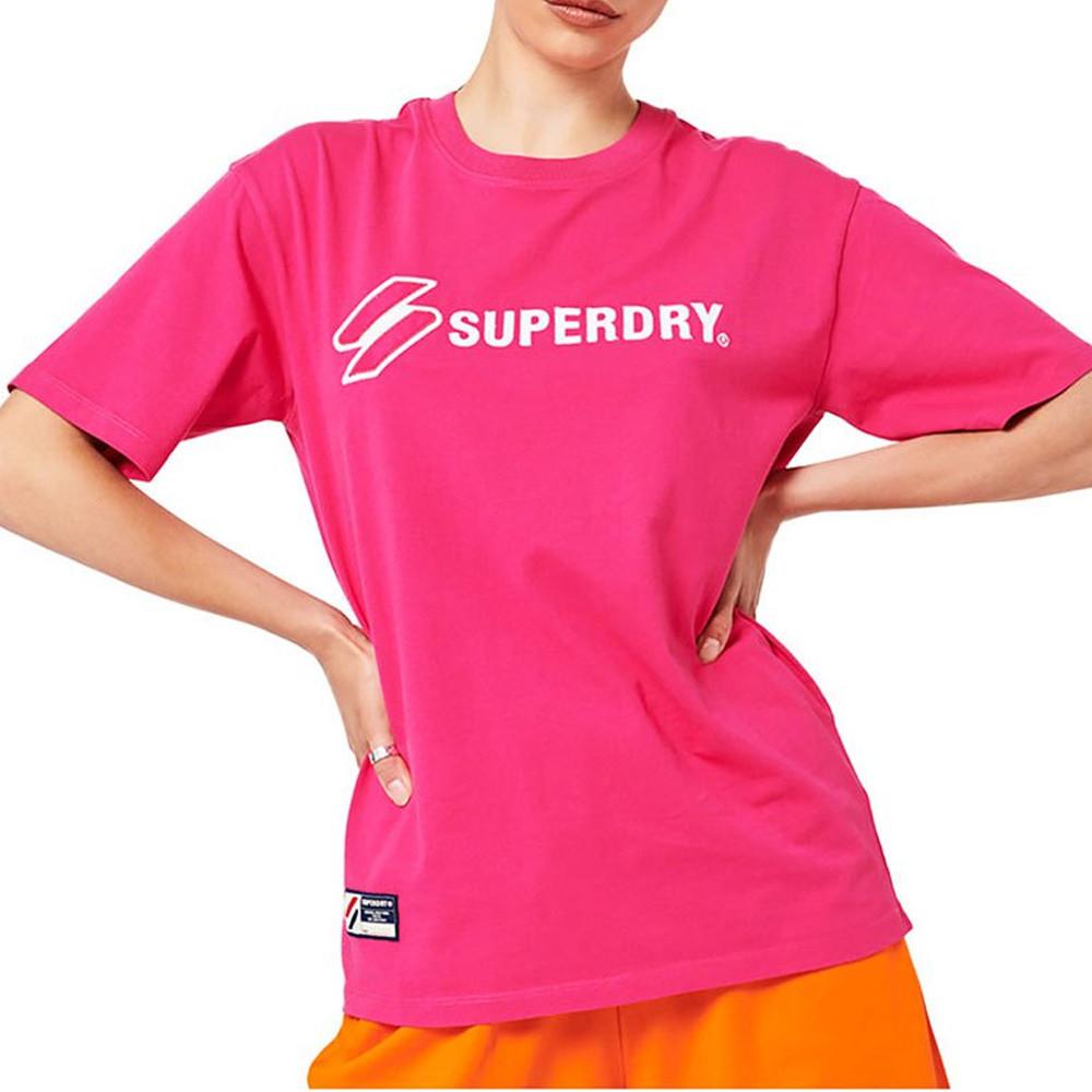Superdry T-shirt Rose Femme Superdry Applique