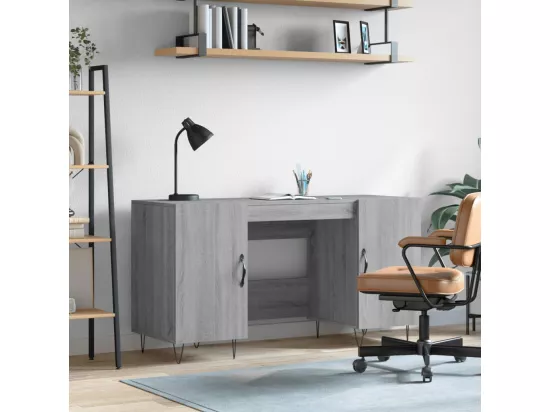 Bureau sonoma gris 140x50x75 cm bois d'ingénierie