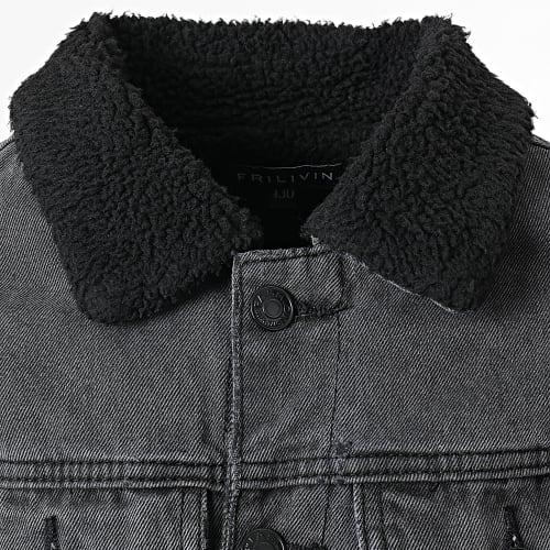 Veste Jean Enfant Col Mouton VJ356 Noir