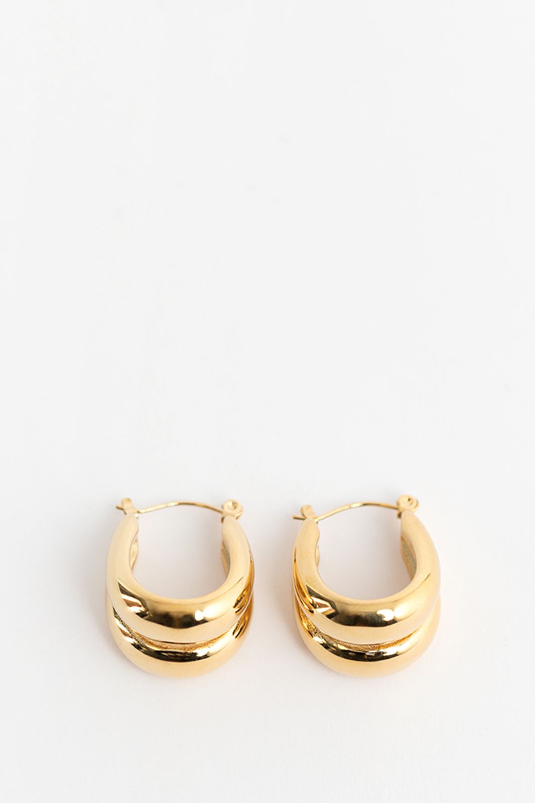 Gold plated dubbele oorbellen