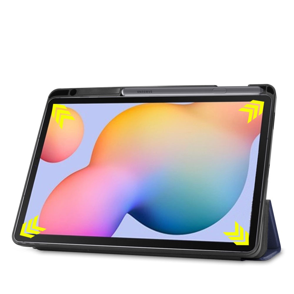 Samsung Galaxy Tab S6 Lite (2024/2022/2020) Leder Tasche Smart Case Hülle S-Pen Halterung - Dunkelblau