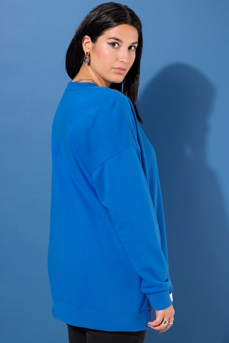 Sweatshirt, oversized, Layering-Look, Seitenzipper