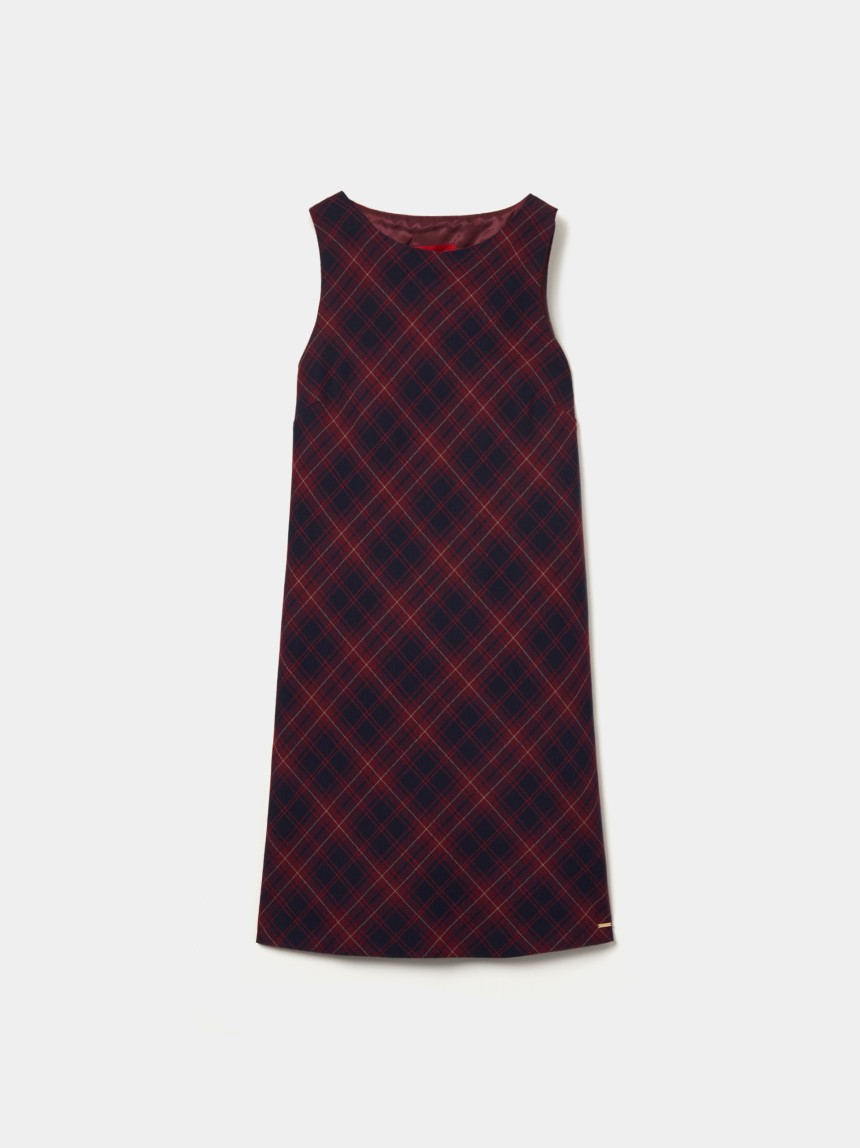Vestido curto xadrez sem mangas