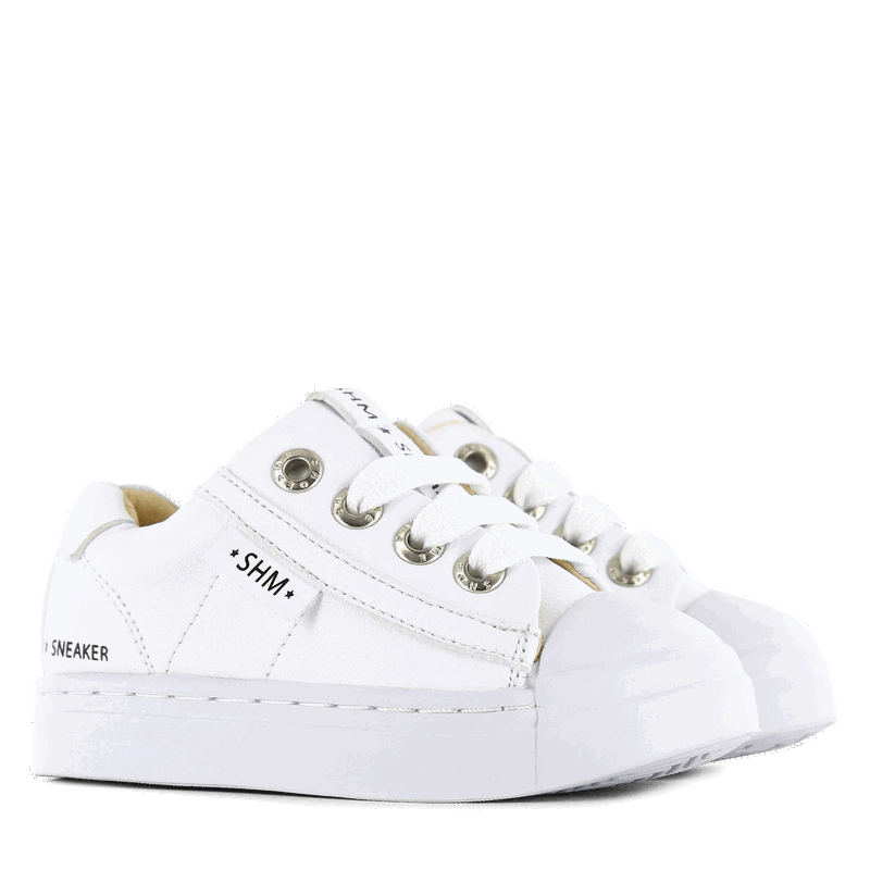 Shoesme witte sneaker Leer, Microleer | Uni schoenen