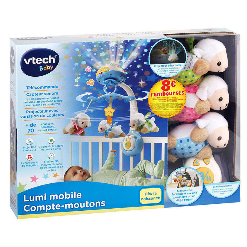 Mobile Lumi Compte Moutons - Bleu