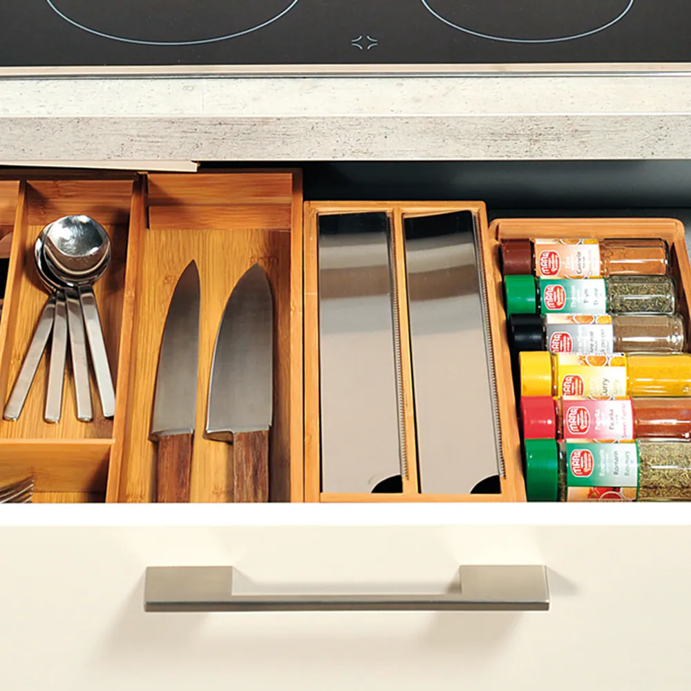 Folienspender, 2-Fächer, Bambus, FSC
