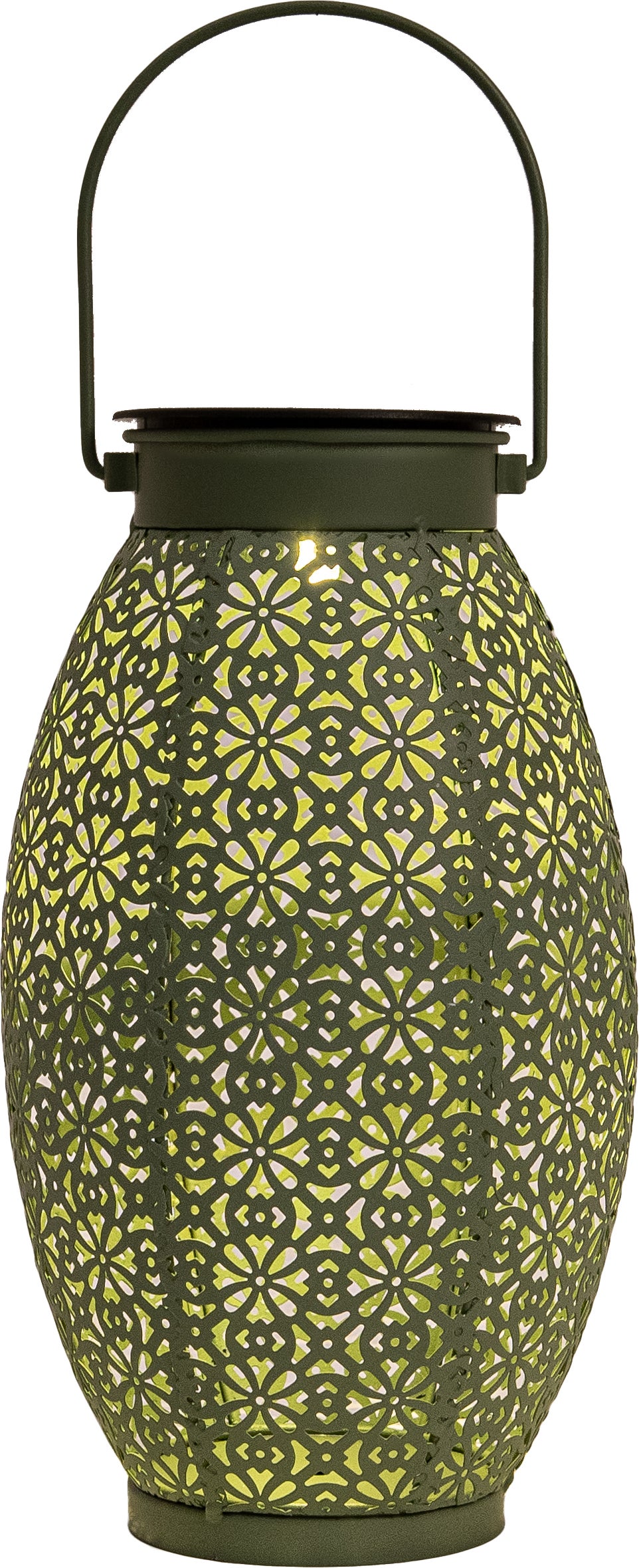 Anna's Collection solar lantaarn groen D 13 H 24 cm