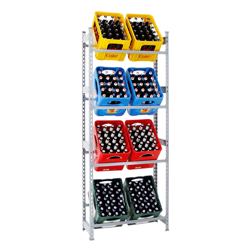 PROREGAL Drankkratplank, Hoog Big Camel, HxBxD 200 x 80 x 30 cm, Grijs