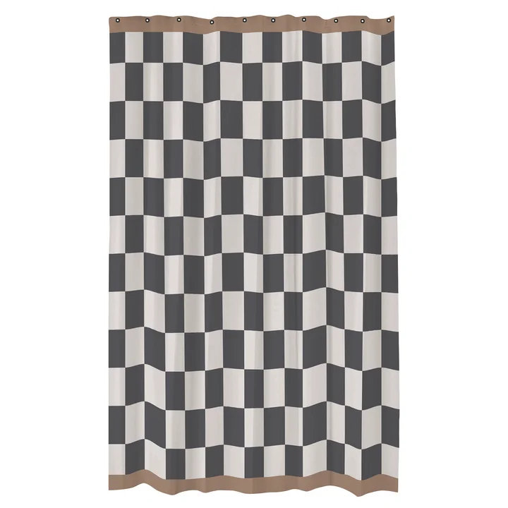 Mette Ditmer - Retro Duschvorhang, 150 x 200 cm, dunkelgrau