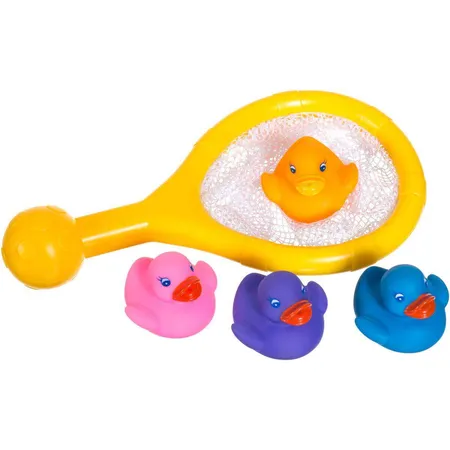 Bieco 5-teiliges Badespielset mit Kescher und 4 Badeenten