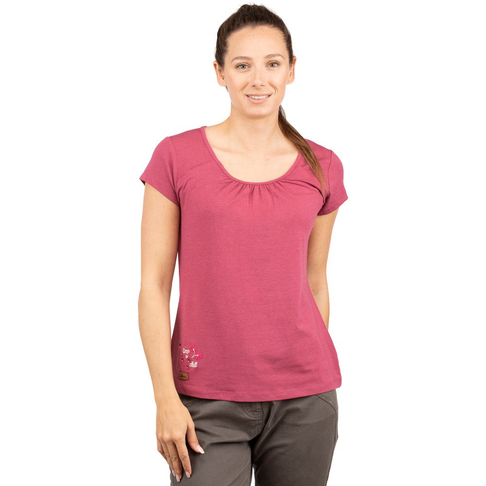 Chillaz Hide the Best Time To Chill Flower T-Shirt Damen dry rose melange