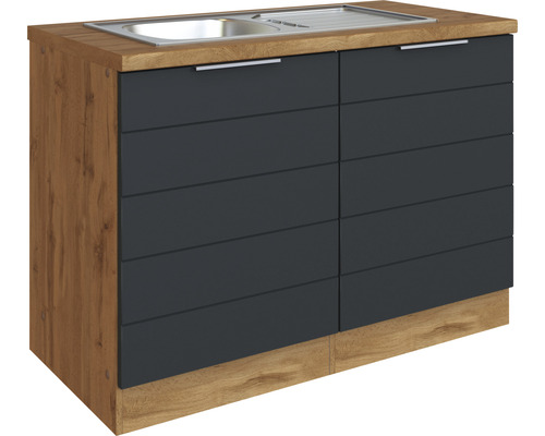 Held Furniture wastafelkast inclusief spoelbak Florence BxDxH 120x60x82 cm grijs mat gedemonteerd scharnier omkeerbaar (links of rechts te monteren)