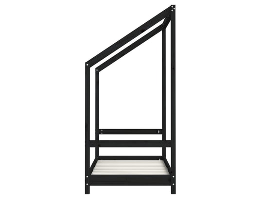 VIDAXL - Lit enfant Cadre de lit pour enfant noir 70x140 cm bois de pin massif