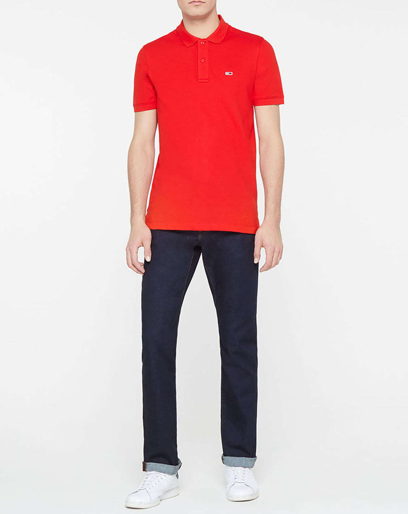 Tommy Jeans Polo en Coton Bio mini flaf rouge