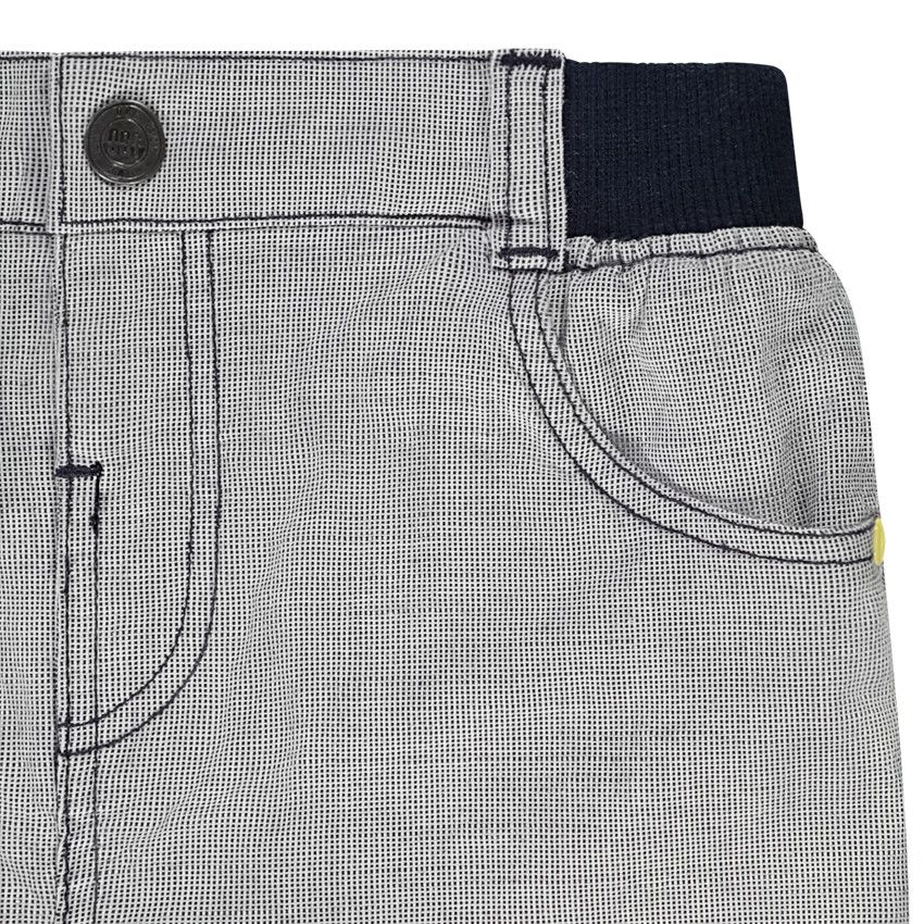 Ensemble court 2 pièces à micro carreaux pour bébé garçon - Blanc