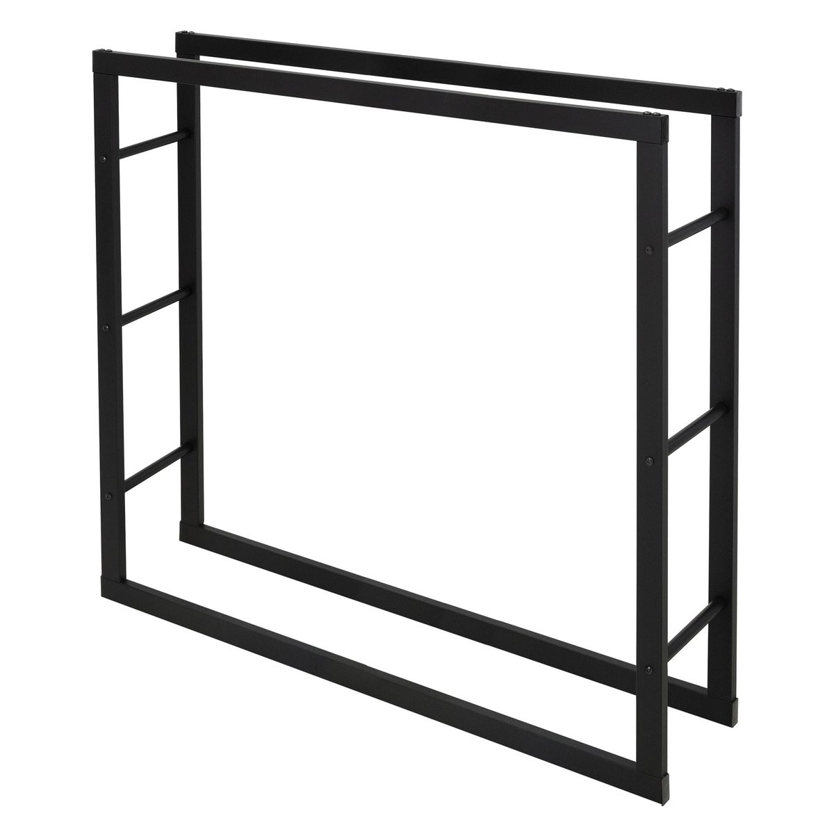 ML-Design Haardhoutrek 100x100x25 cm Rechthoekig, Zwart, Metaal, Binnen/Buiten, Gecoat Staal Haardhoutrek, Haardhoutstandaard, Haardhouthouder, Haardhoutplank voor Open Haard/Kachel