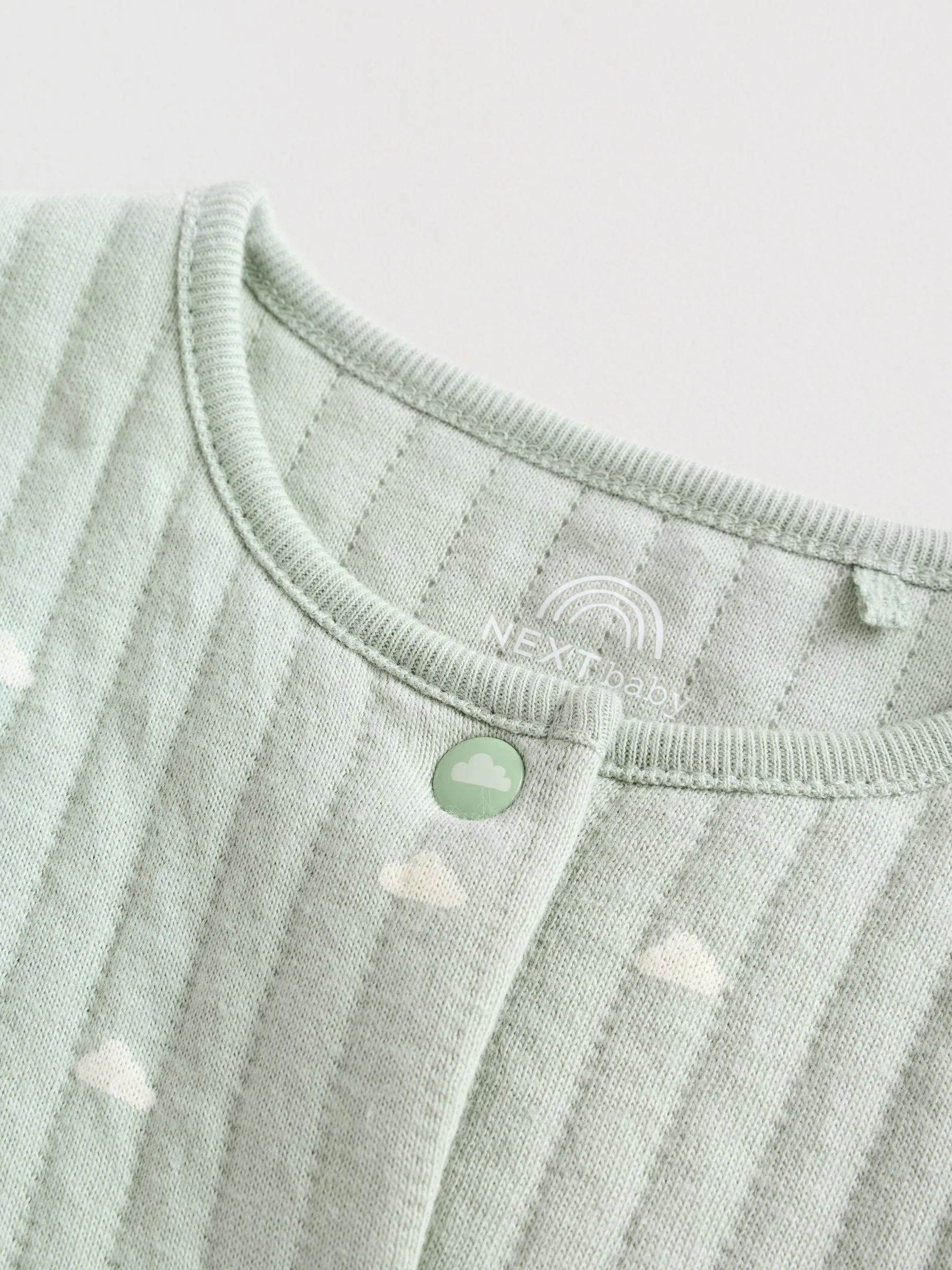 Grijs-groen - Baby Quilted Sleepsuits 2 Pack