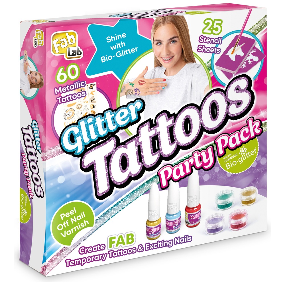 FabLab Glitzer-Nagel- und Tattoo-Party-Set