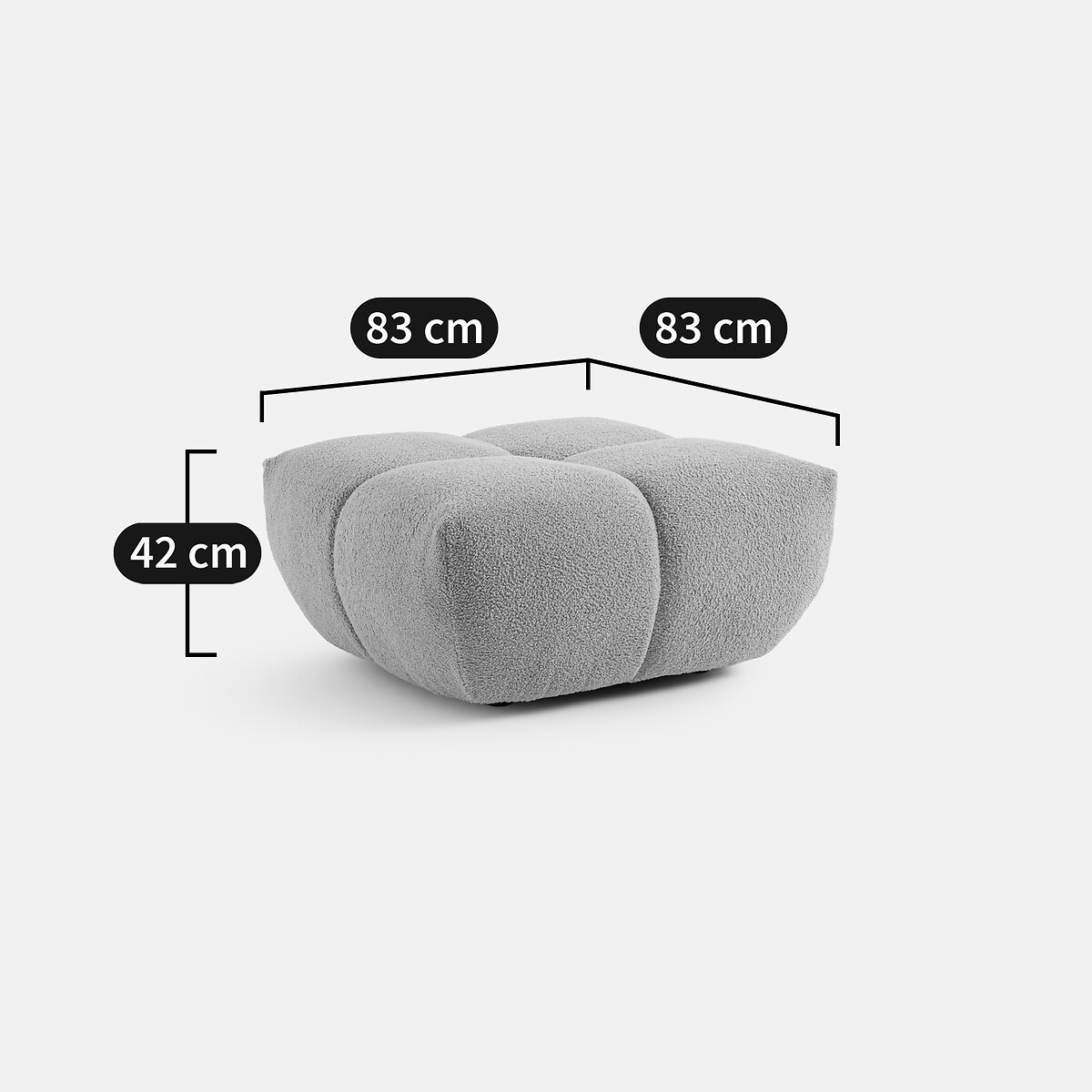 LA REDOUTE INTERIORS<br>Puff, veludo grosso, L83 cm, Nuria