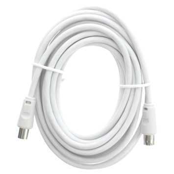 Q-Link coax kabel 5 meter stekker recht wit kabelkeur