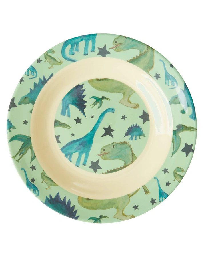 Melamin-Schale DINO in natur/blau