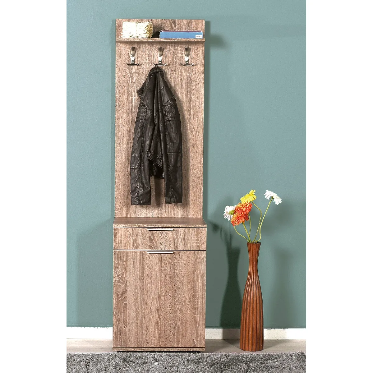 Pegane Meuble d'entrée Banc Vestiaire - Chêne