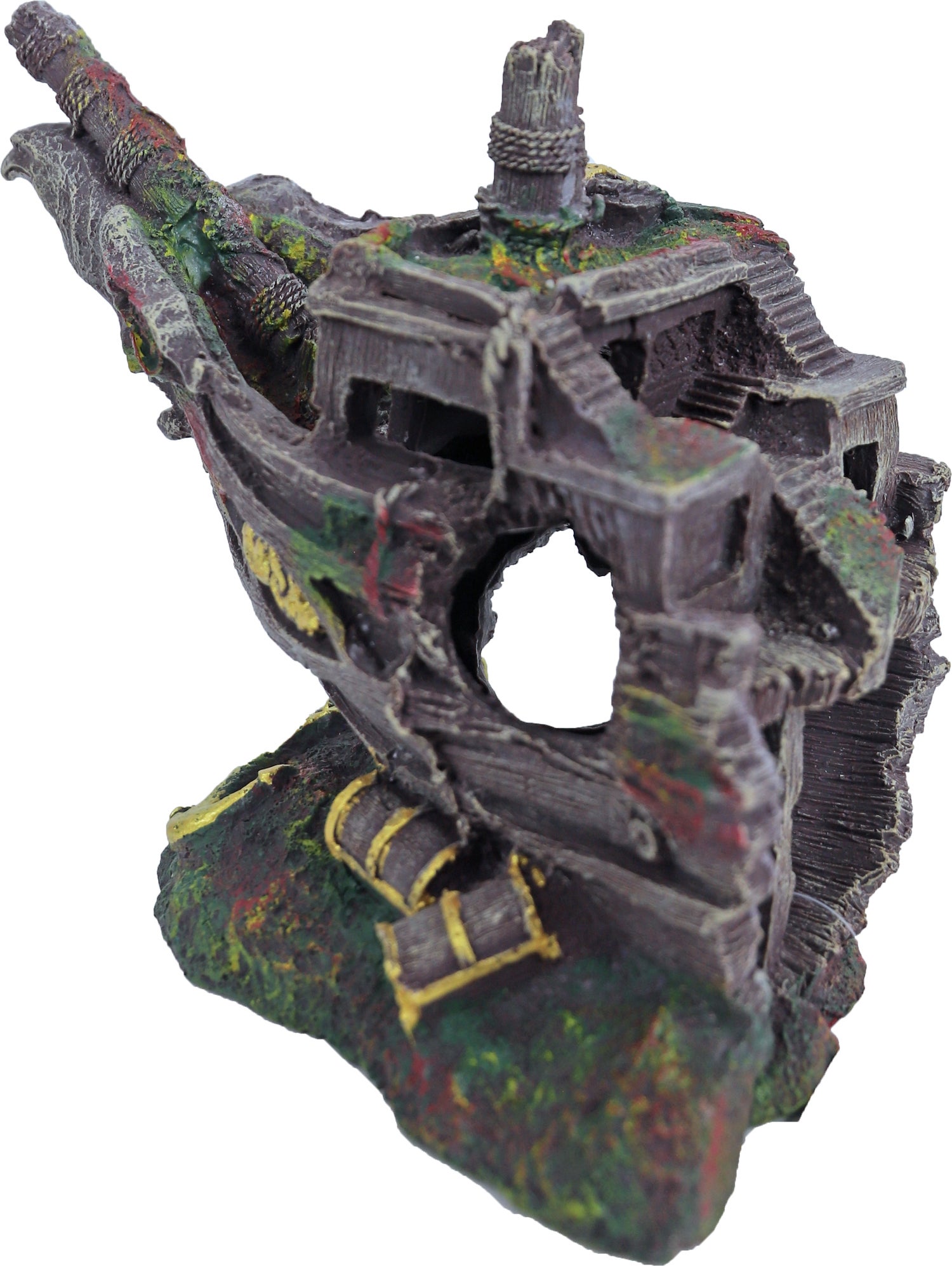 Boon aquarium decoratie voorsteven schip bruin 24,5 x 15,5 x 20 cm