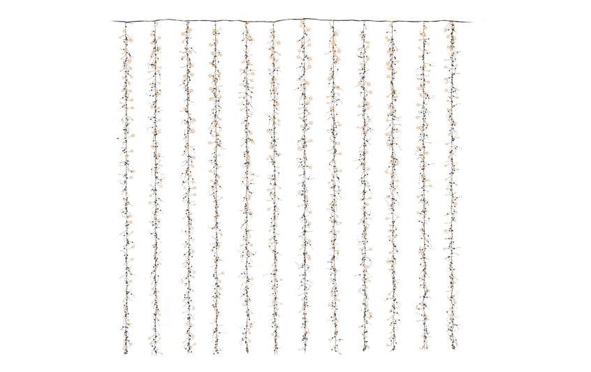 LED-Lichtervorhang Angel, 900 LEDs, 2.2 x 2 m, Schwarz<br>Lichtervorhang