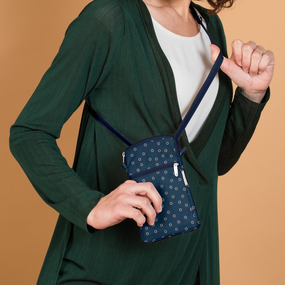 Pochette Téléphone Matelassée Bulle Bronze Marine