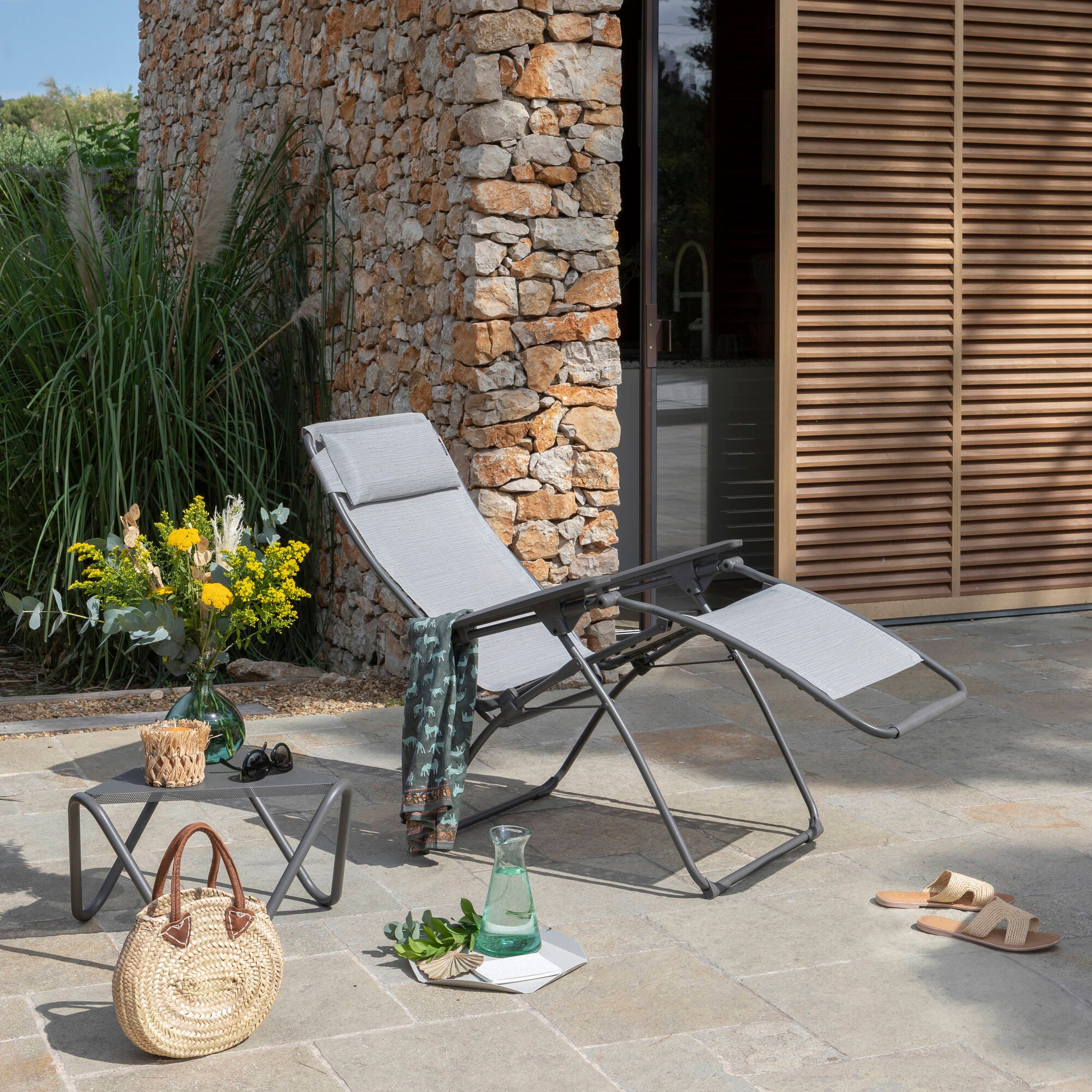 Zero-Gravity-Relaxliege Futura Batyline® Duo Grau Galet