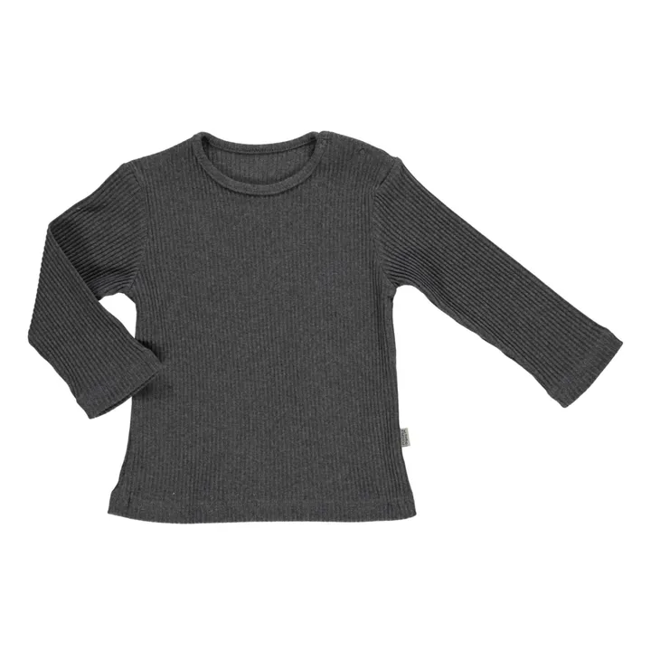 Poudre Organic T-Shirt Côtelé Olive | Gris anthracite