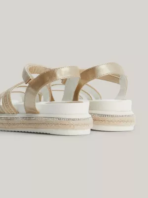 Sandálias plataforma com fecho de velcro