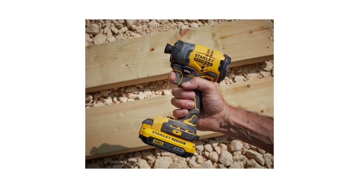 StanleyFATMAX V20 18V Brushless slagschroevendraaier  (Geel/zwart, Koffer, 2 accu's (2.0Ah) en oplader (2A) inbegrepen)