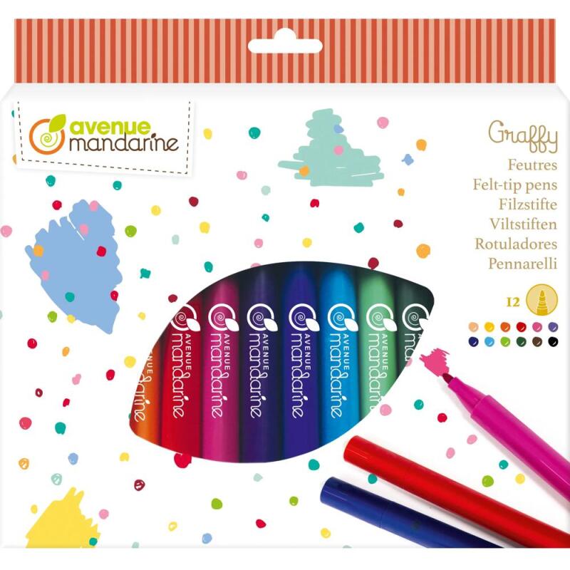 Pochette de 12 feutres - Multicolore